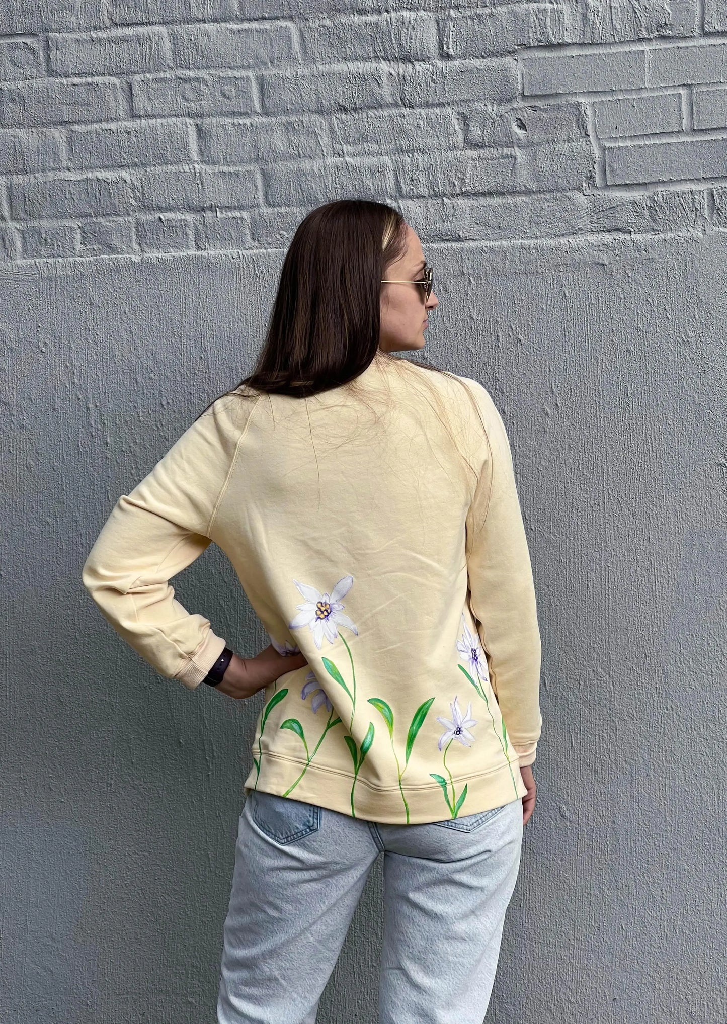 Edelweiss Flower Painted Sweatshirt - Rebelle Theory