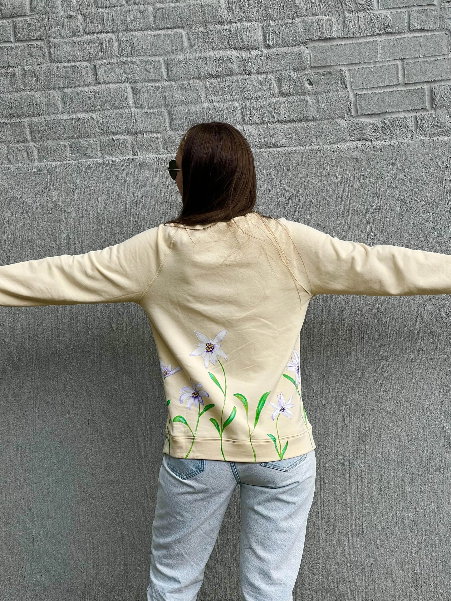 Edelweiss Flower Painted Sweatshirt - Rebelle Theory