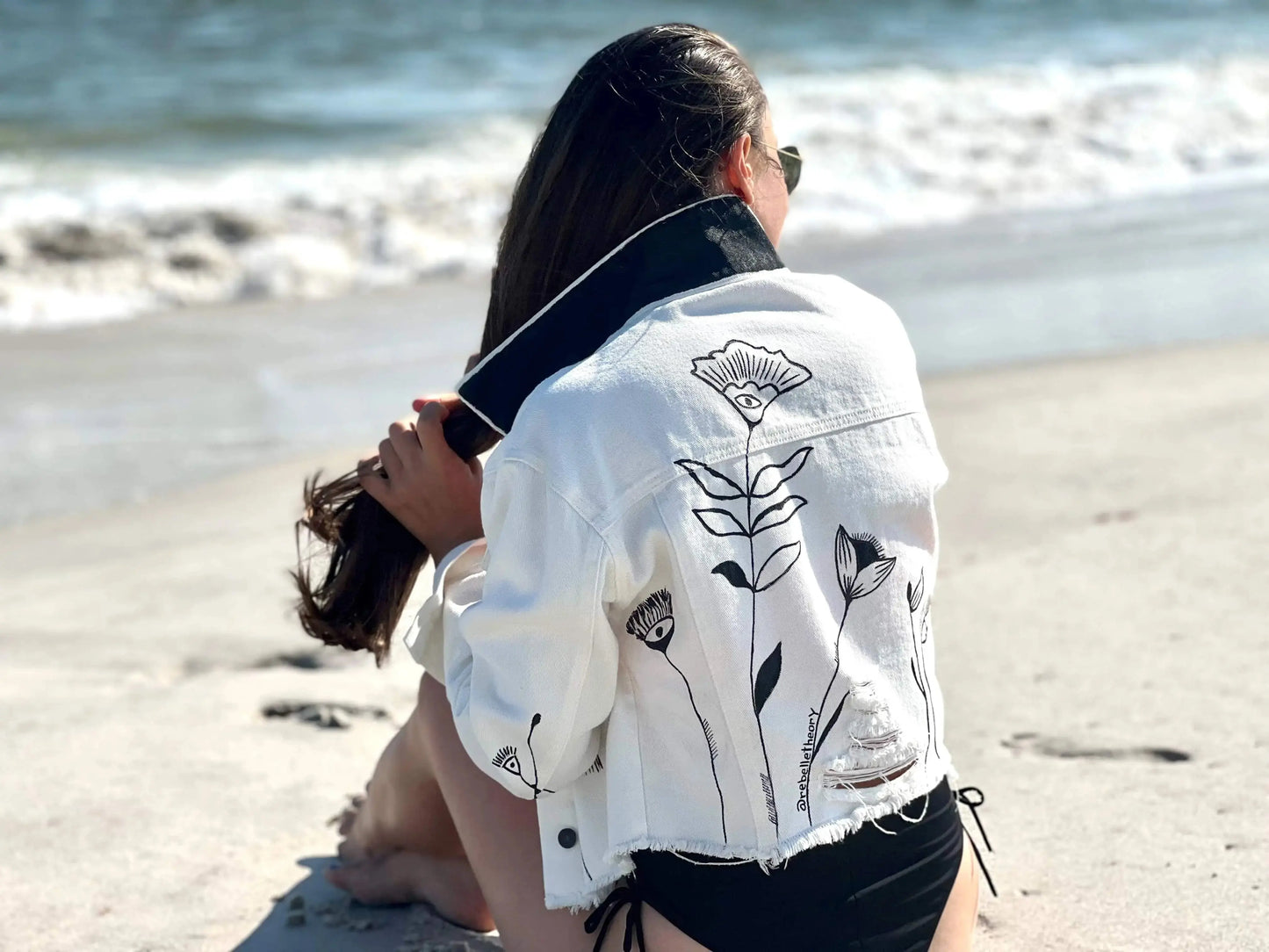 FLOWER POWER Hand Painted Jacket - Rebelle Theory