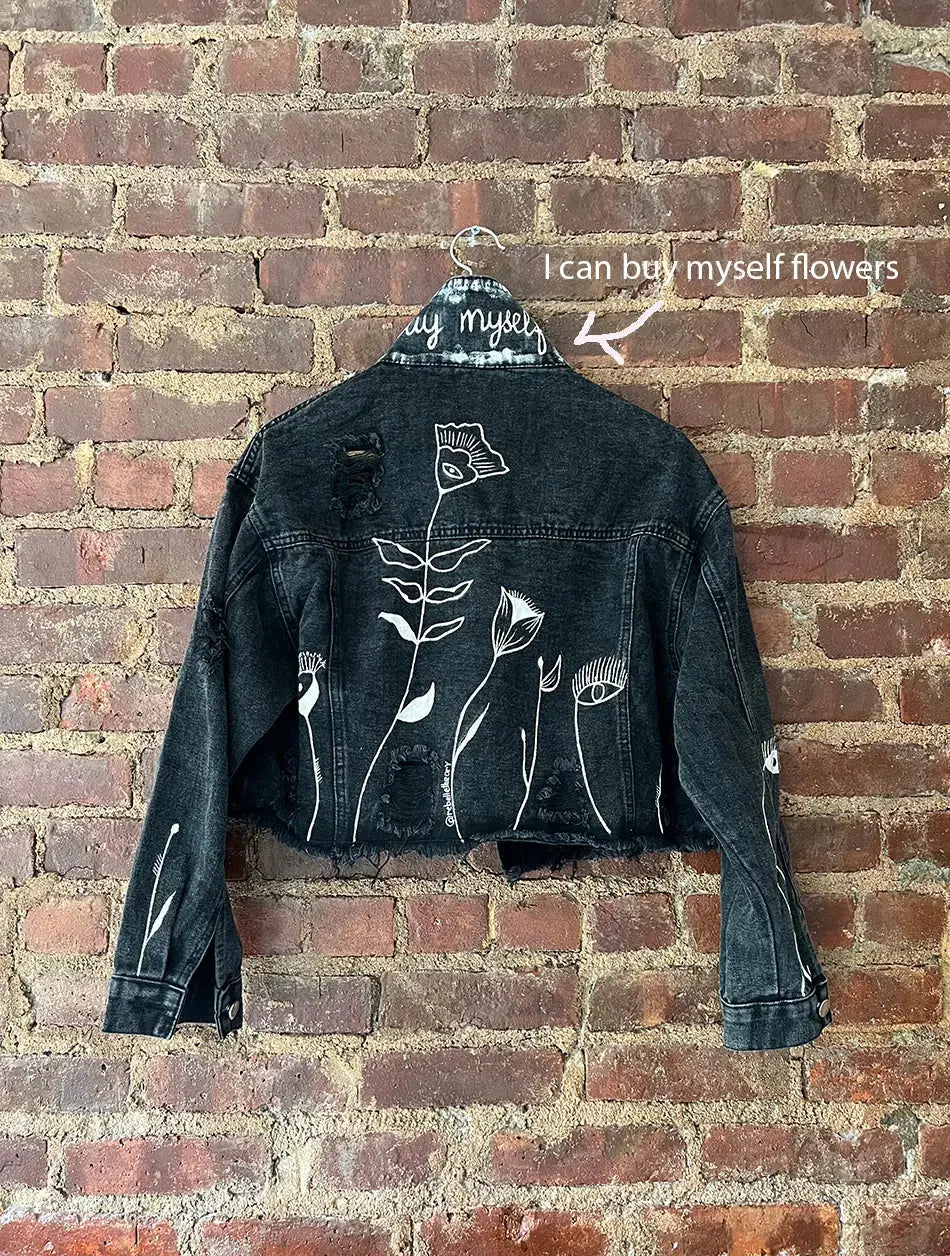 FLOWER POWER Hand Painted Jacket - Rebelle Theory