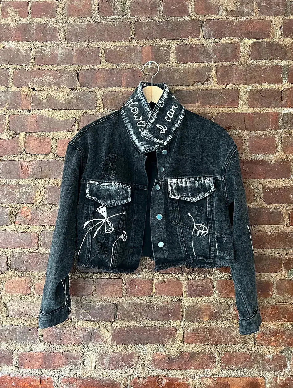 FLOWER POWER Hand Painted Jacket - Rebelle Theory