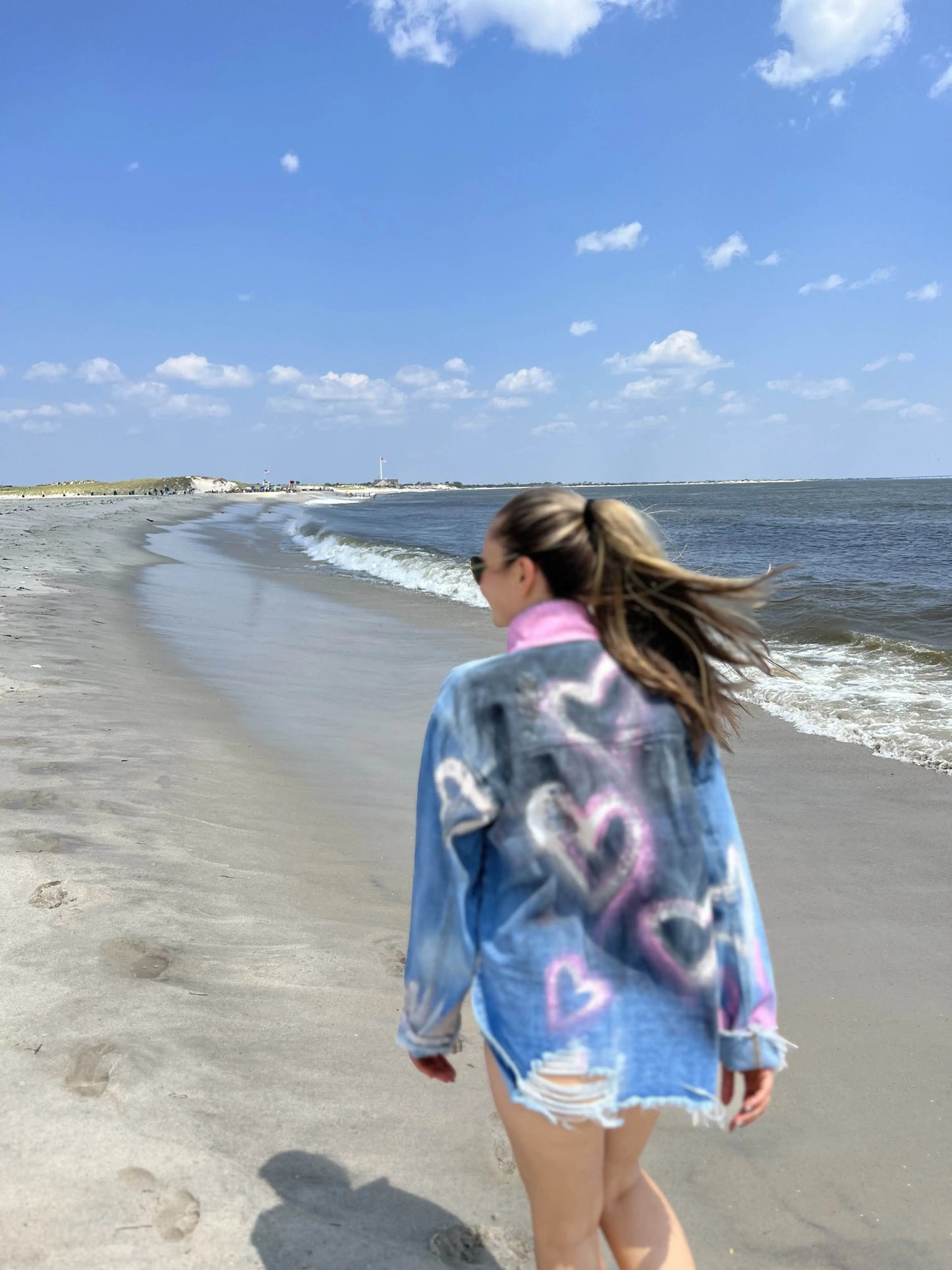 'GRAFFITI HEARTS' Painted Denim Shirt - Rebelle Theory