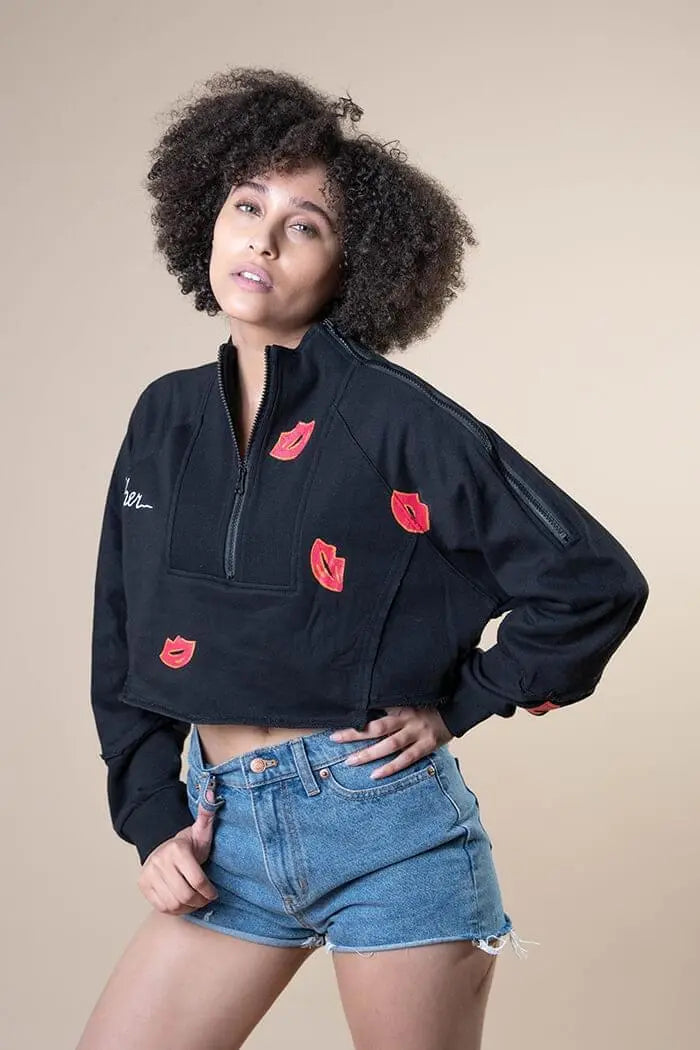 'KISSES' Painted Sweatshirt