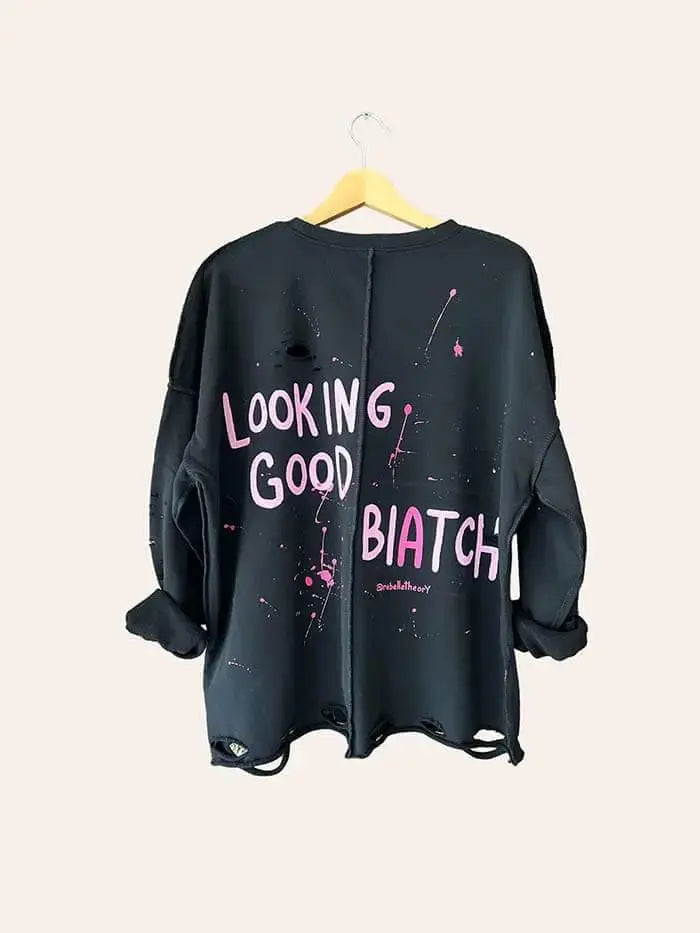 LOOKING GOOD Painted Sweatshirt - Rebelle Theory
