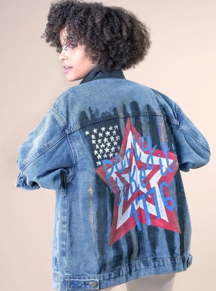 LOVE AMERICA Painted Jacket - Rebelle Theory