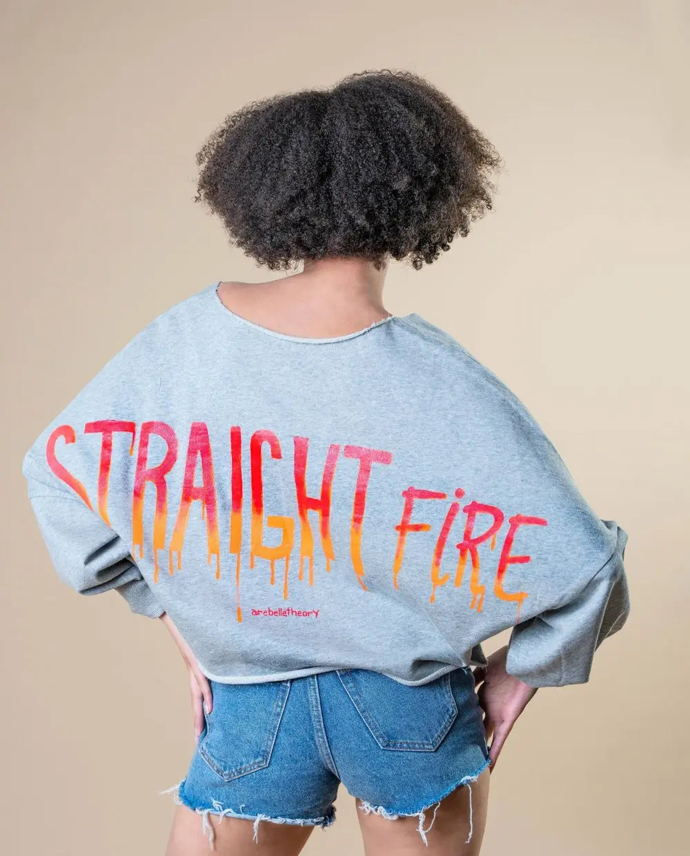 STRAIGHT FIRE Painted Sweatshirt - Rebelle Theory