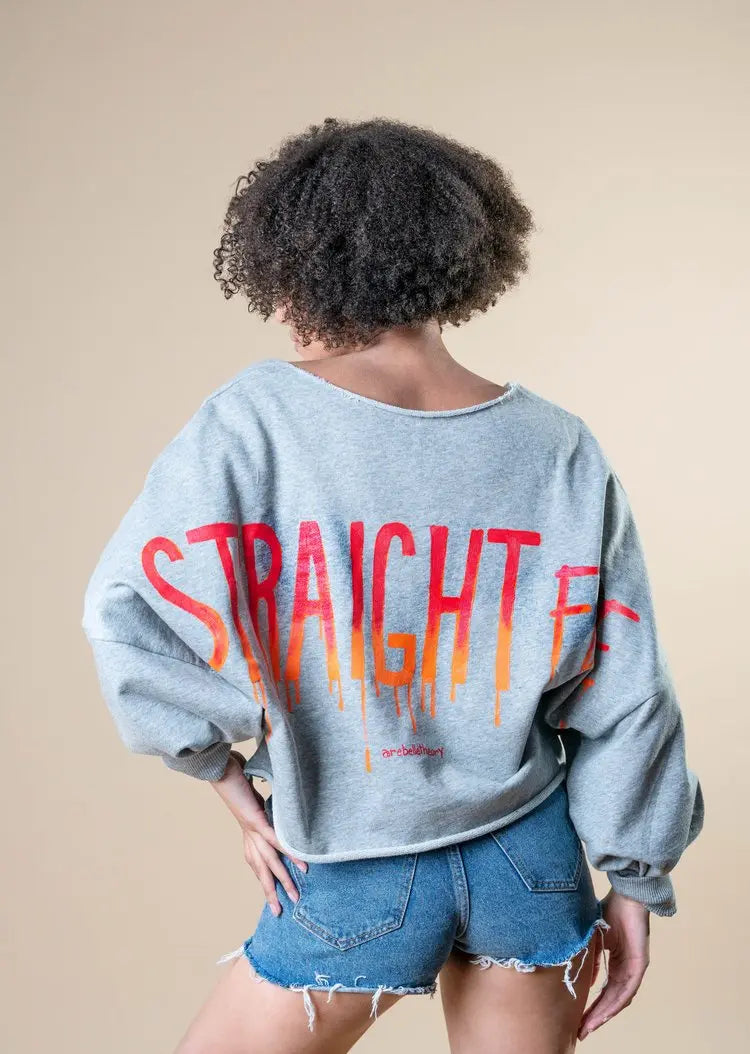 STRAIGHT FIRE Painted Sweatshirt - Rebelle Theory