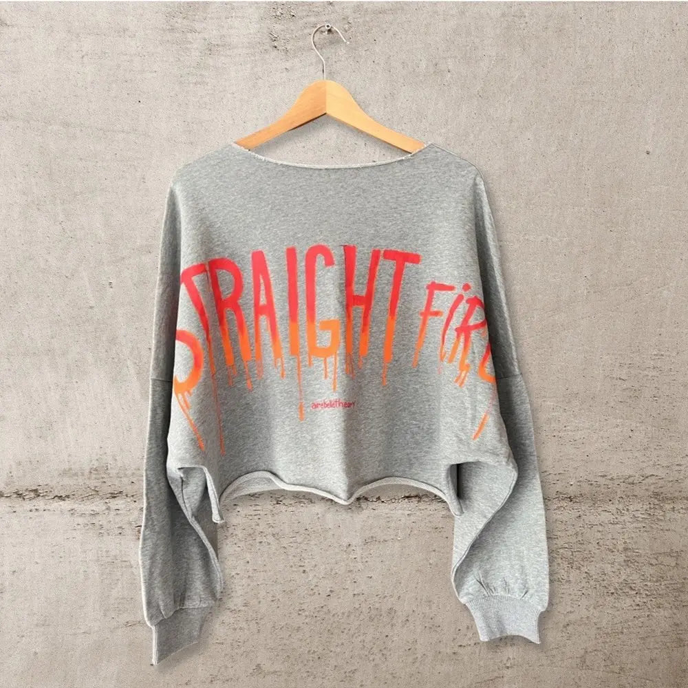 STRAIGHT FIRE Painted Sweatshirt - Rebelle Theory