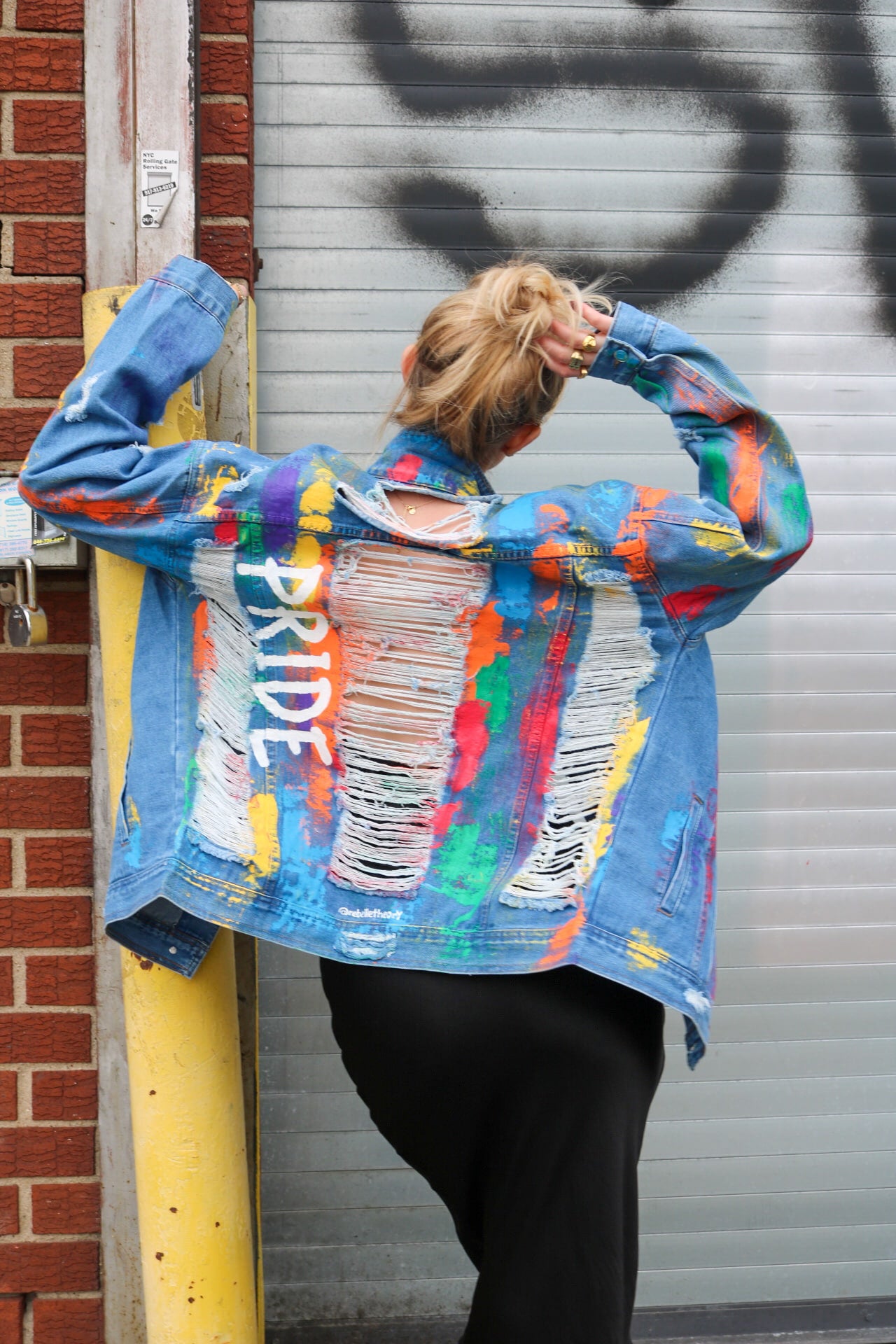 Hand painted jean jacket for women