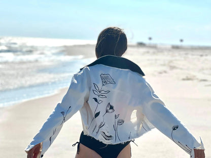 FLOWER POWER Hand Painted Jacket - Rebelle Theory