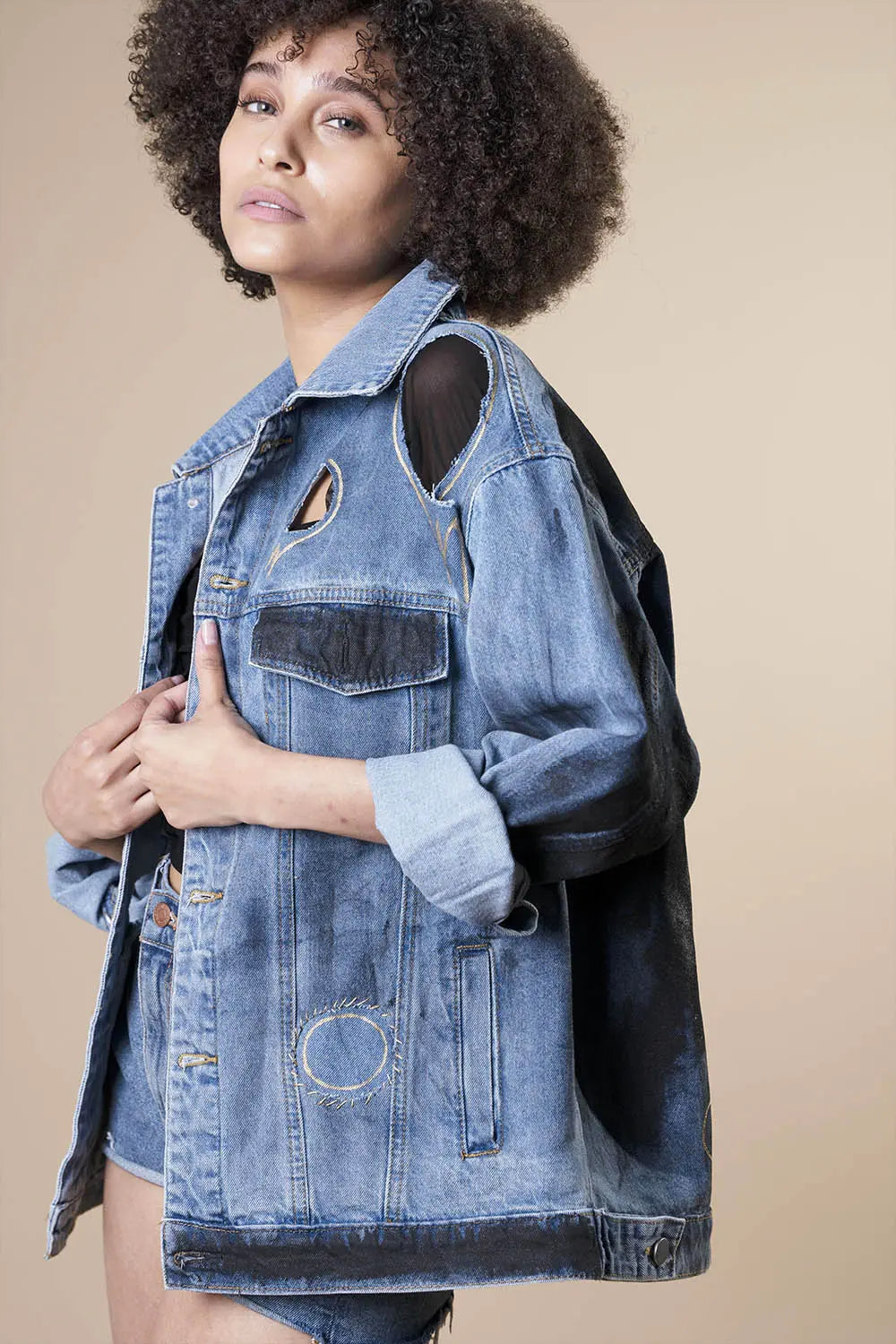 Fancy AF hand painted jacket Rebelle Theory