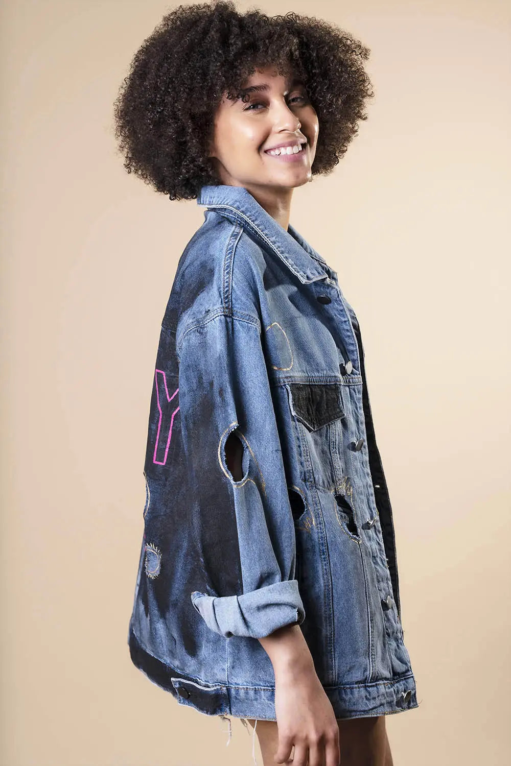 Fancy AF hand painted jacket Rebelle Theory