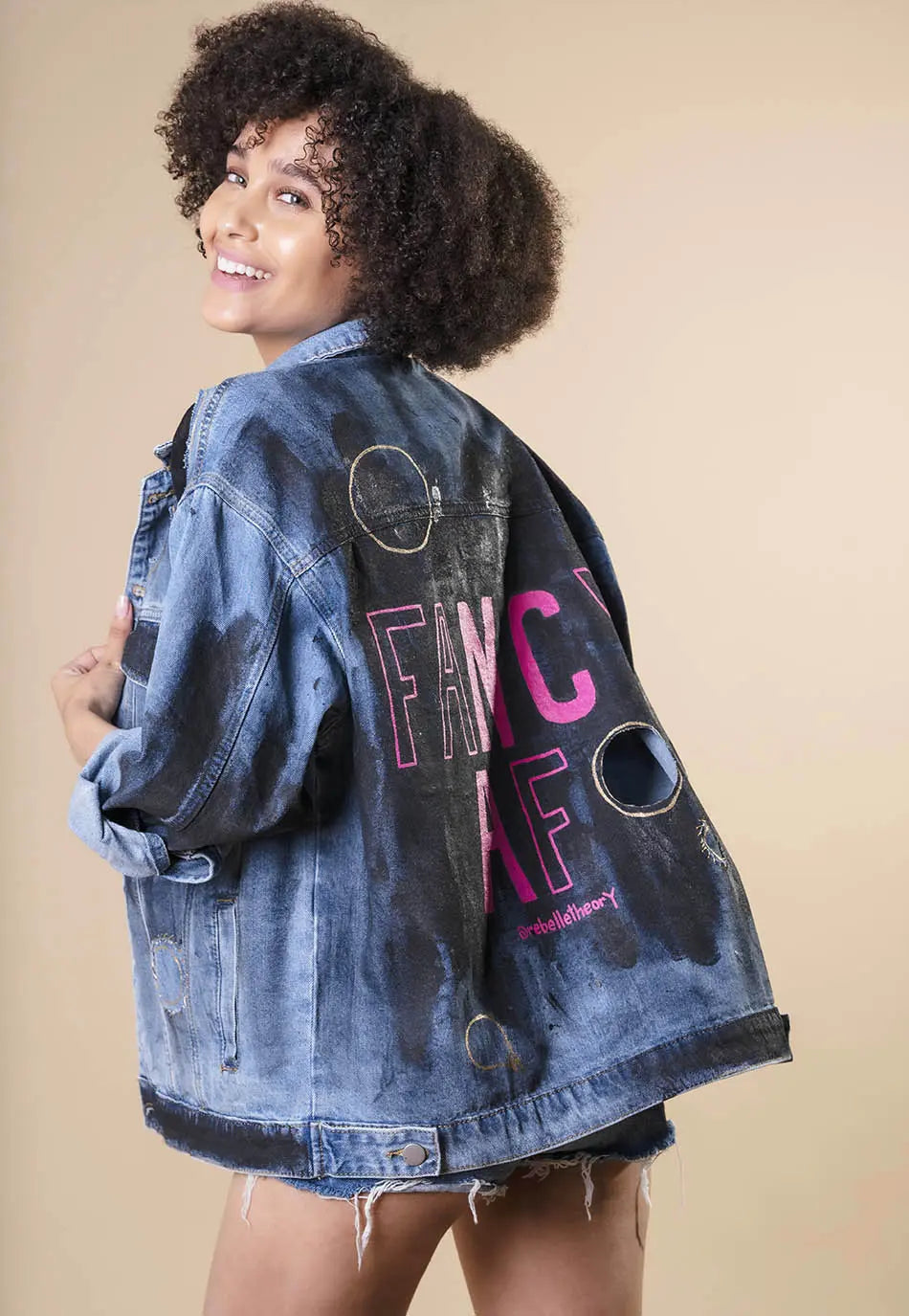 Fancy AF hand painted jacket Rebelle Theory