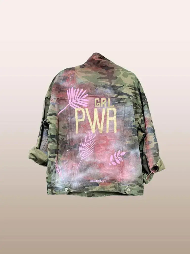 GIRL POWER Painted Military Jacket - Rebelle Theory
