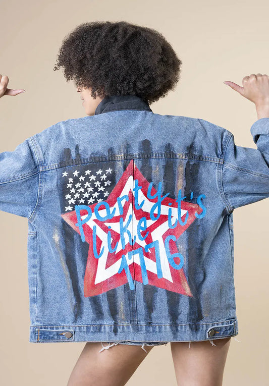 LOVE AMERICA Painted Jacket - Rebelle Theory